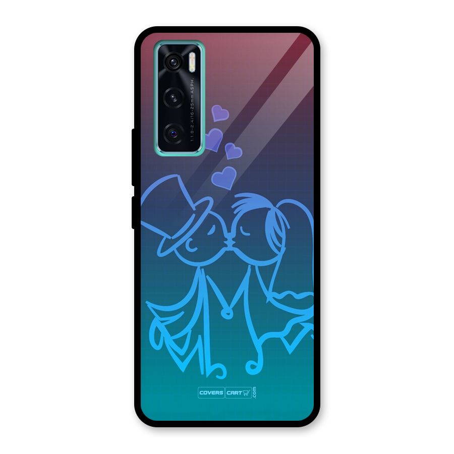 Cute Love Glass Back Case for Vivo V20 SE