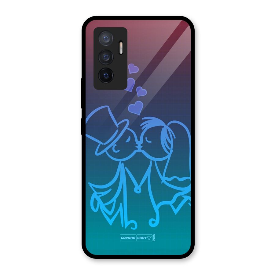 Cute Love Glass Back Case for Vivo V23e