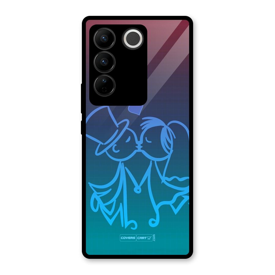 Cute Love Glass Back Case for Vivo V27