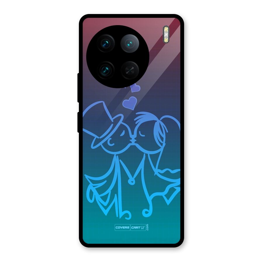 Cute Love Glass Back Case for Vivo X90 Pro
