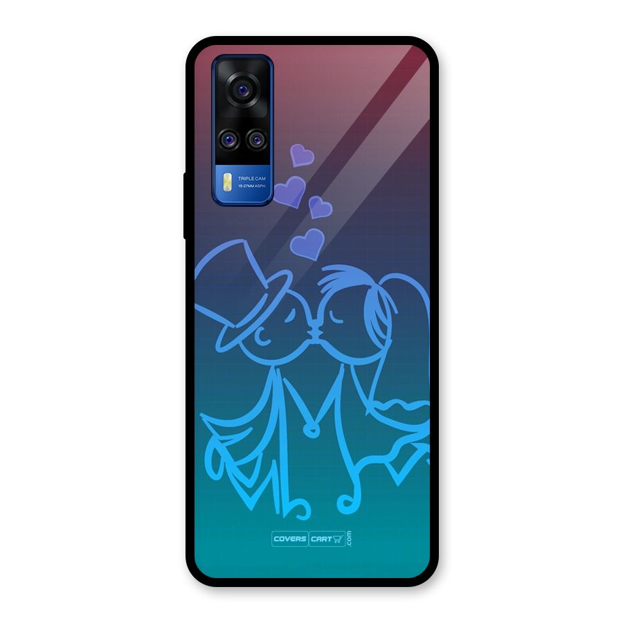 Cute Love Glass Back Case for Vivo Y31