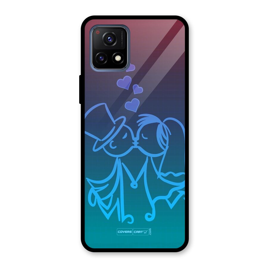 Cute Love Glass Back Case for Vivo Y72 5G