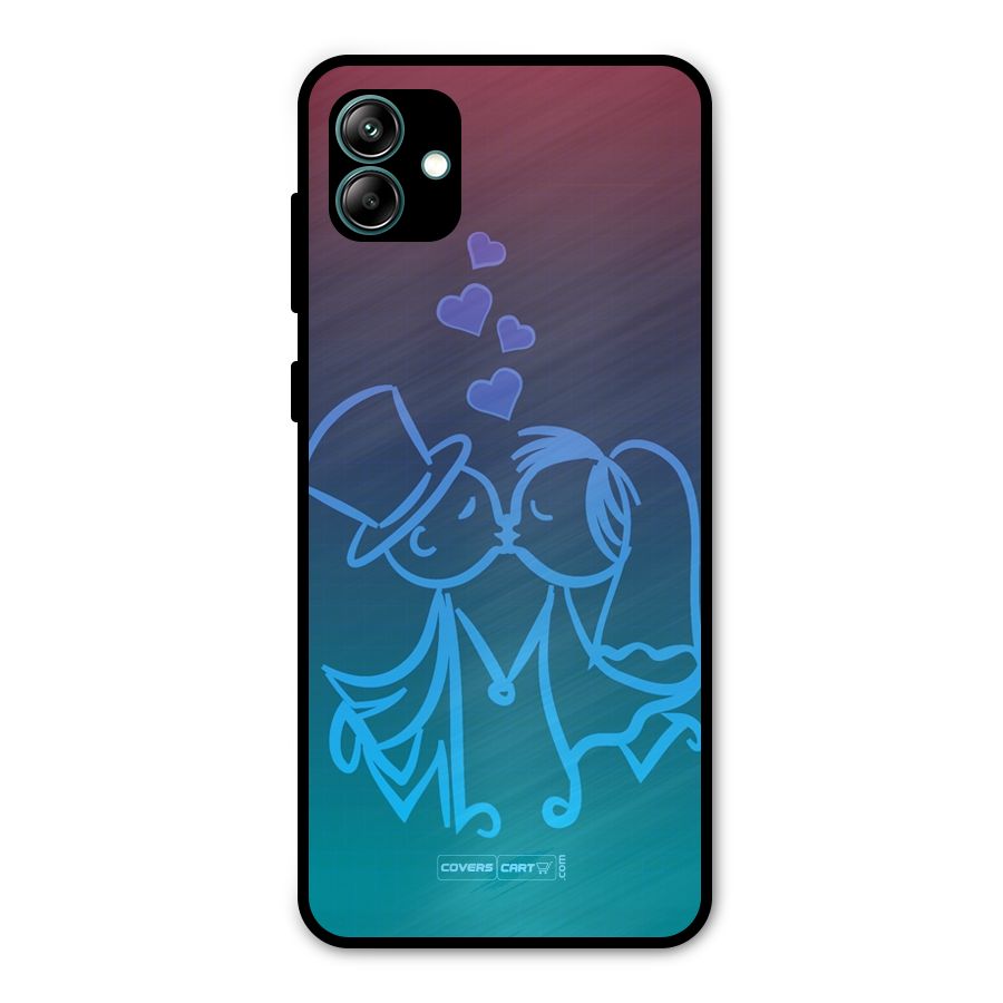 Cute Love Metal Back Case for Galaxy A04