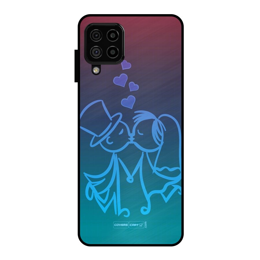 Cute Love Metal Back Case for Galaxy A22 4G