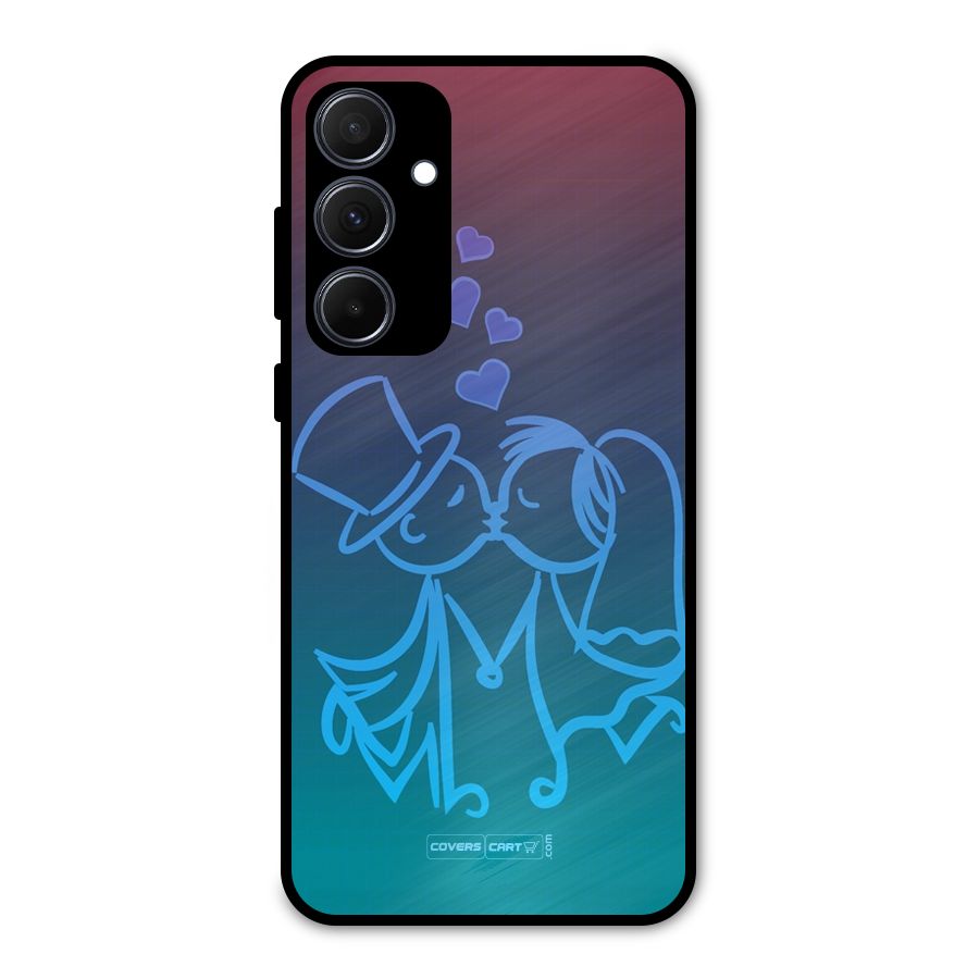 Cute Love Metal Back Case for Galaxy A35