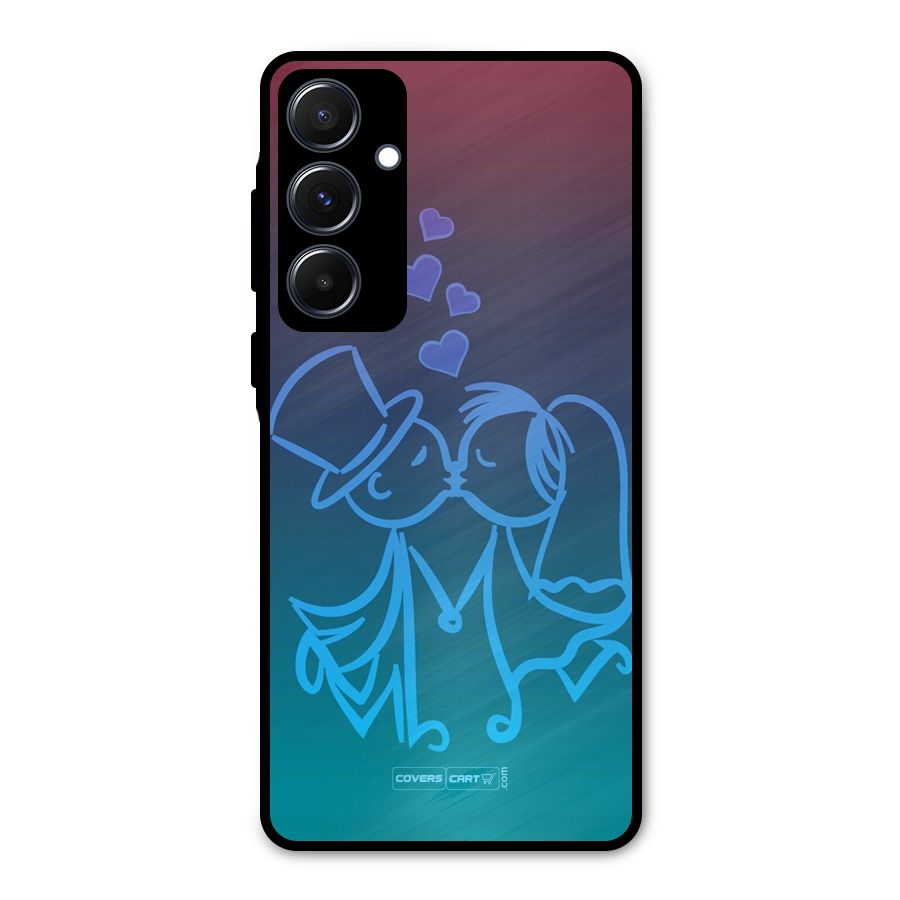 Cute Love Metal Back Case for Galaxy A55