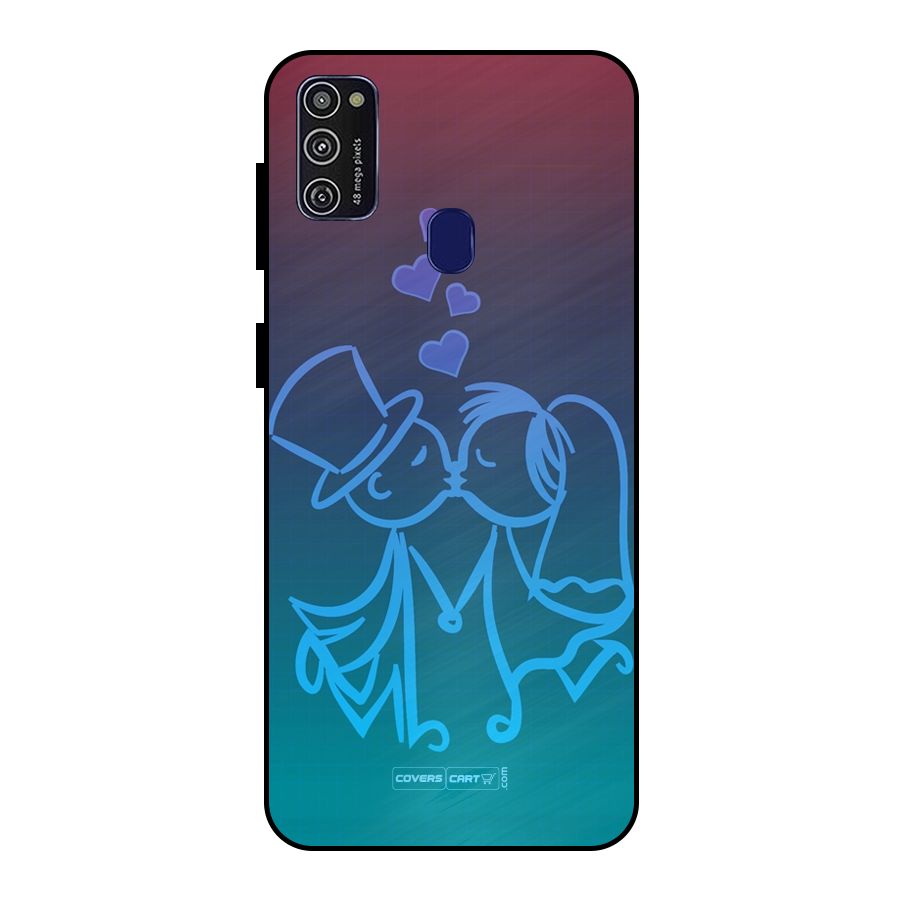 Cute Love Metal Back Case for Galaxy M21