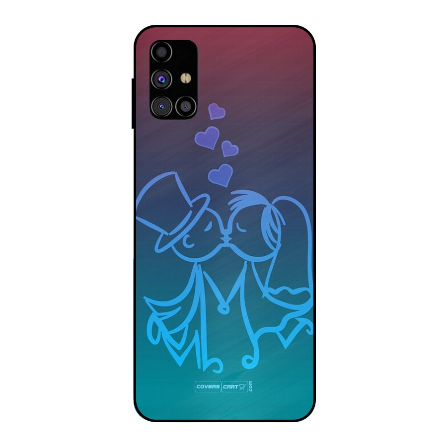 Cute Love Metal Back Case for Galaxy M31s