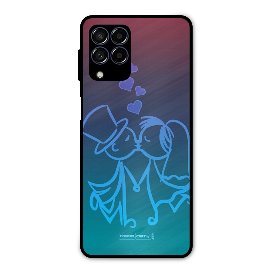 Cute Love Metal Back Case for Galaxy M53 5G