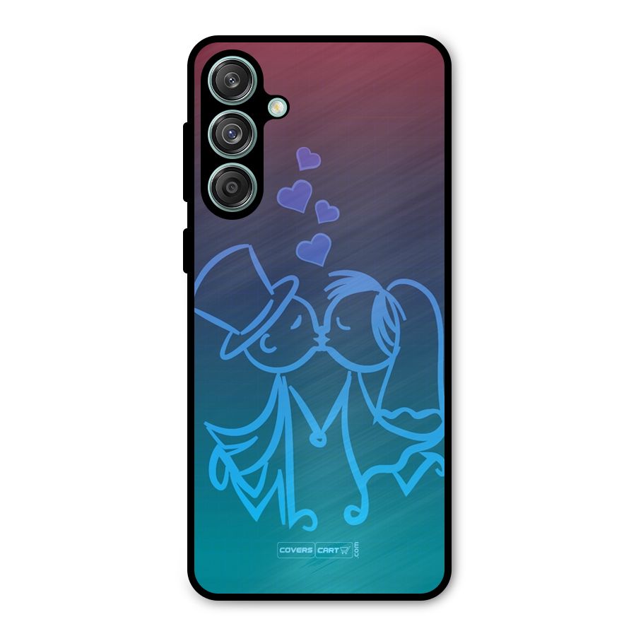Cute Love Metal Back Case for Galaxy M55 5G