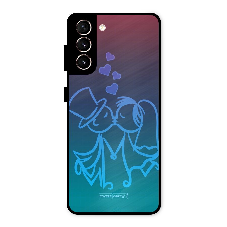 Cute Love Metal Back Case for Galaxy S21 5G
