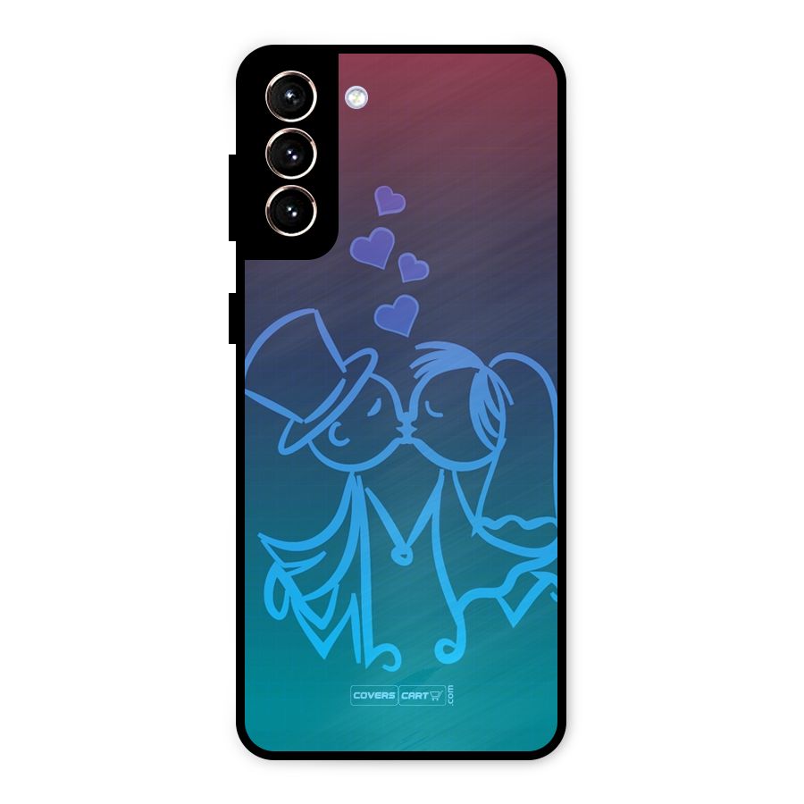 Cute Love Metal Back Case for Galaxy S21 Plus