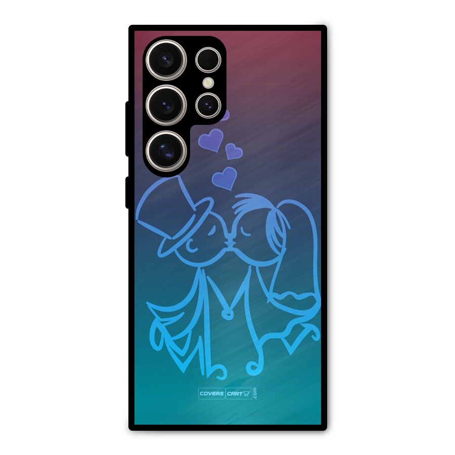Cute Love Metal Back Case for Galaxy S24 Ultra