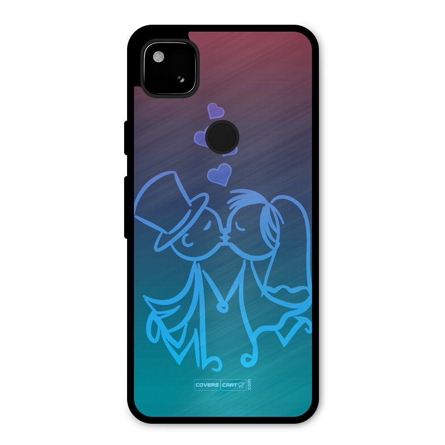 Cute Love Metal Back Case for Google Pixel 4a