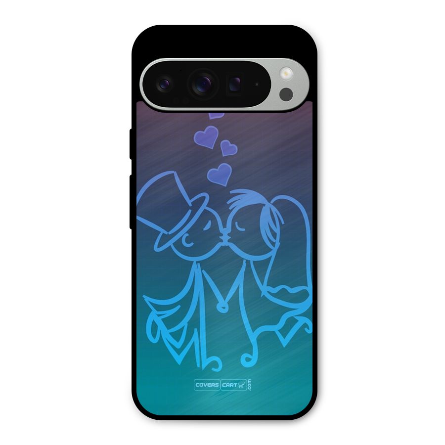 Cute Love Metal Back Case for Google Pixel 9 Pro XL