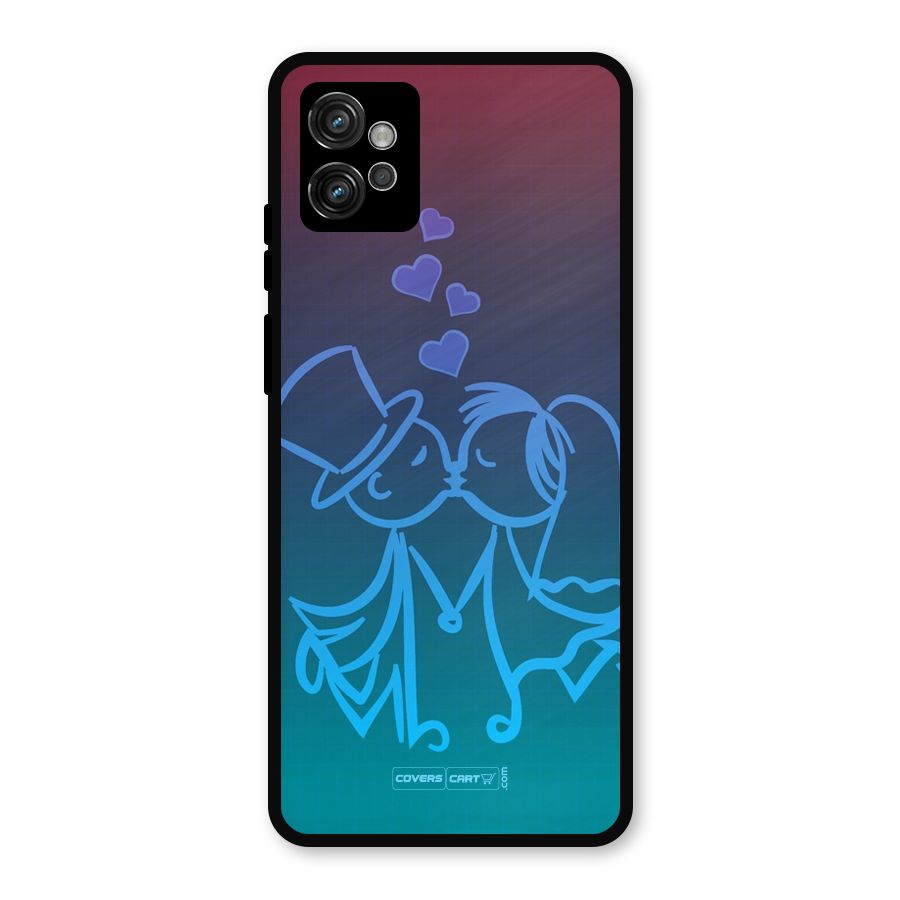 Cute Love Metal Back Case for Moto G32
