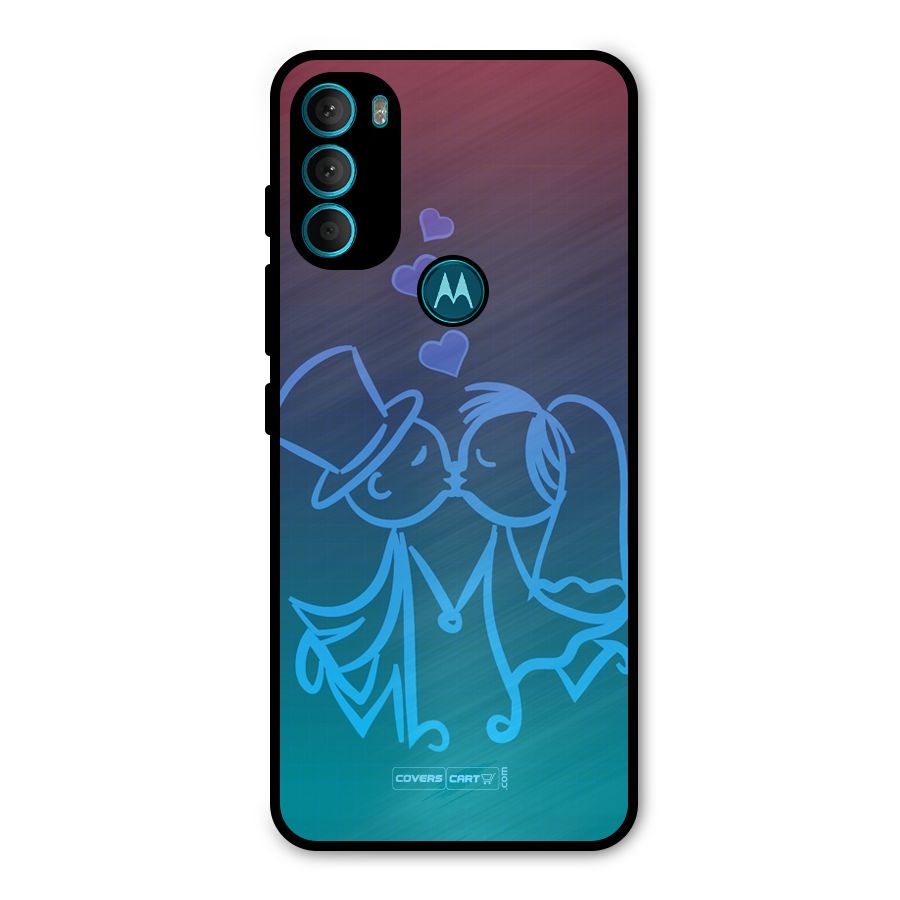 Cute Love Metal Back Case for Moto G71 5G