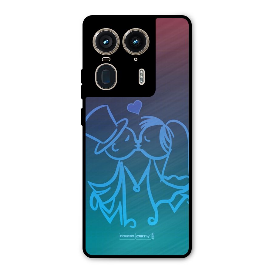 Cute Love Metal Back Case for Motorola Edge 50 Ultra