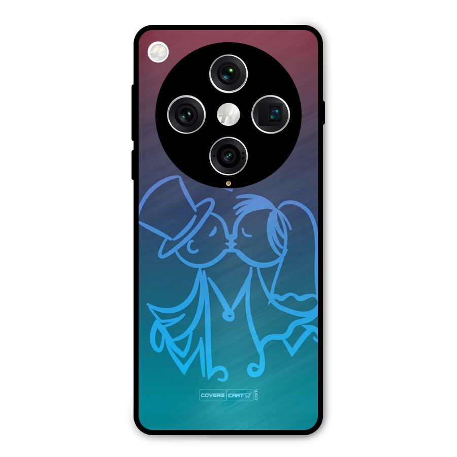 Cute Love Metal Back Case for Oppo Find X8 Pro
