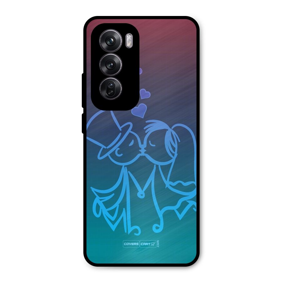 Cute Love Metal Back Case for Oppo Reno12 Pro