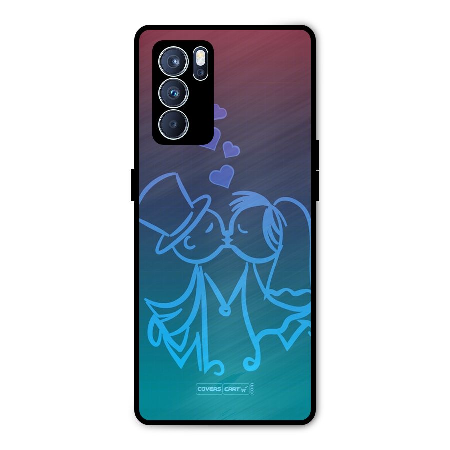 Cute Love Metal Back Case for Oppo Reno6 Pro 5G