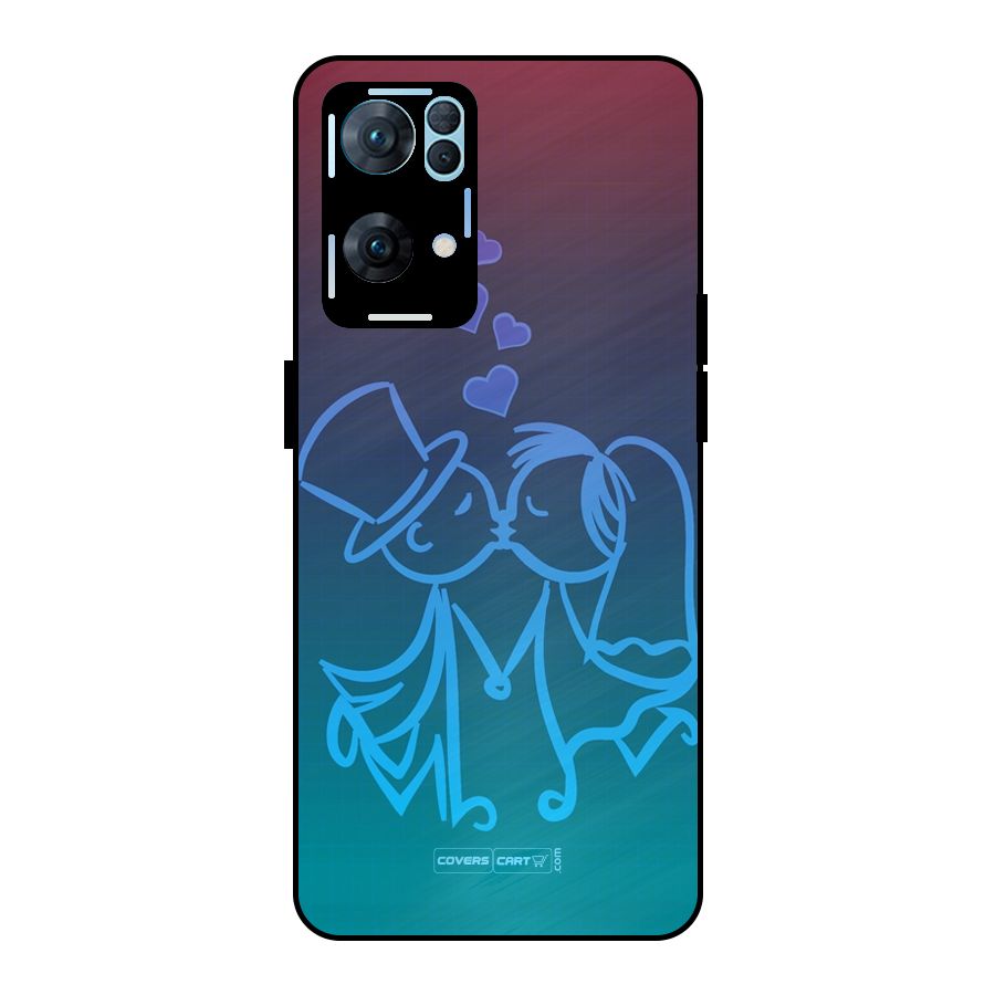 Cute Love Metal Back Case for Oppo Reno7 Pro 5G