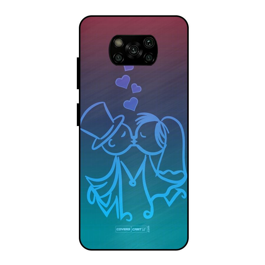 Cute Love Metal Back Case for Poco X3