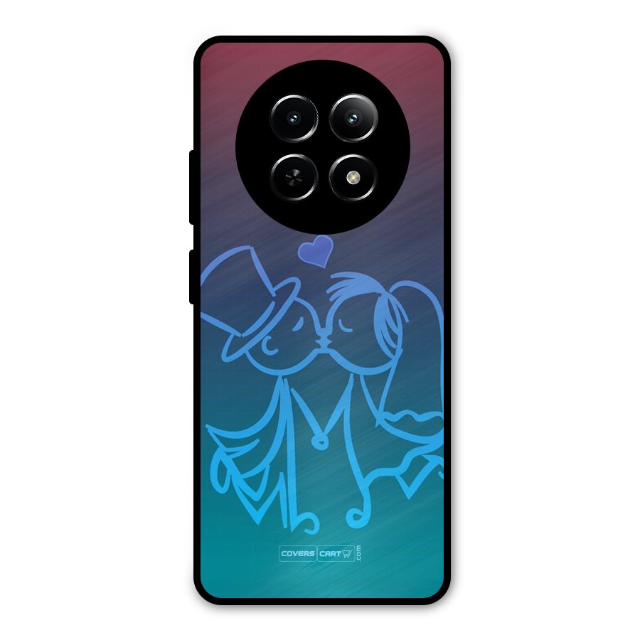 Cute Love Metal Back Case for Realme 12x 5G