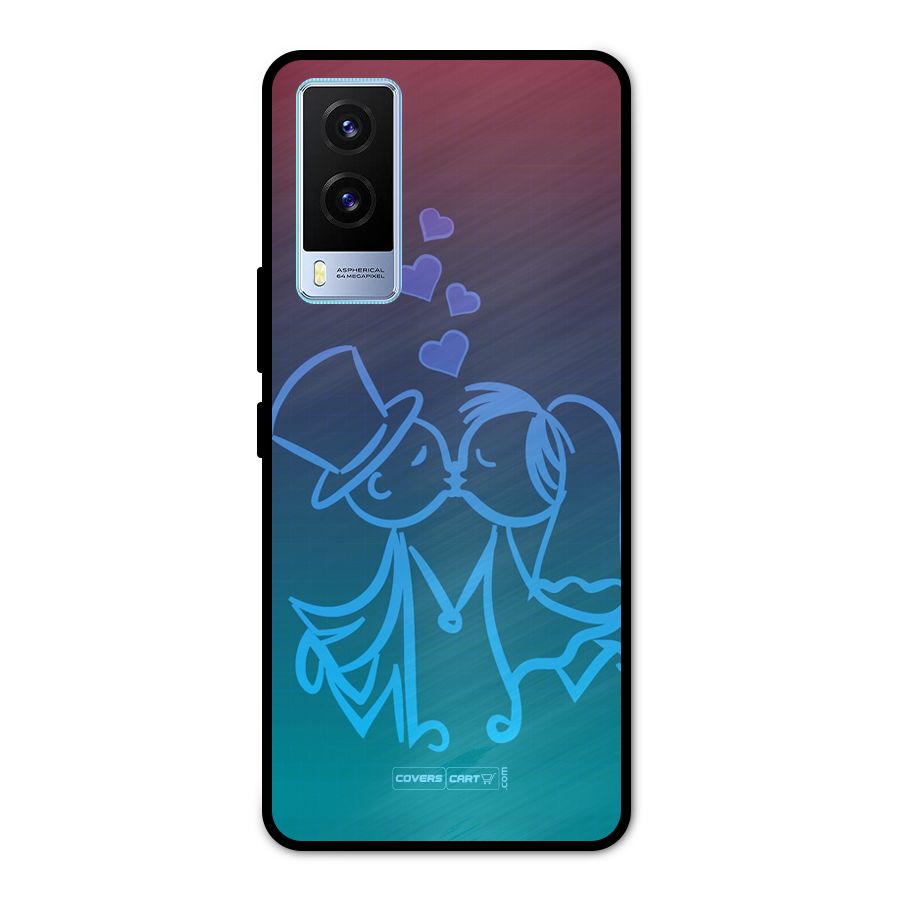 Cute Love Metal Back Case for Vivo V21e 5G