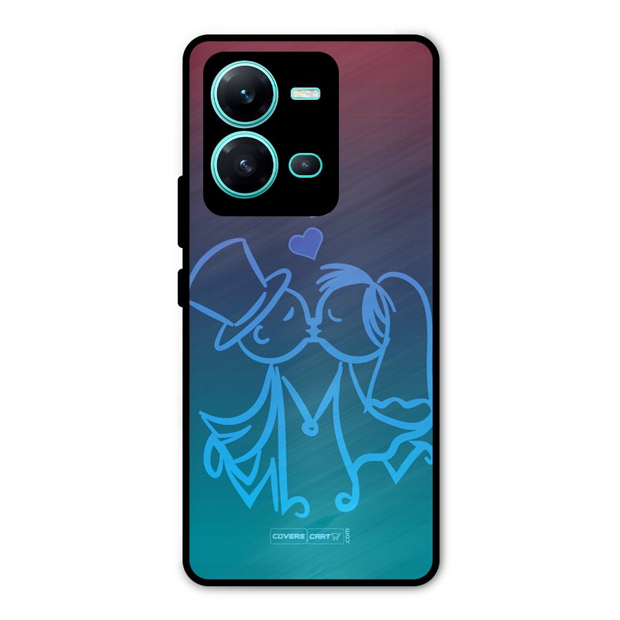 Cute Love Metal Back Case for Vivo V25