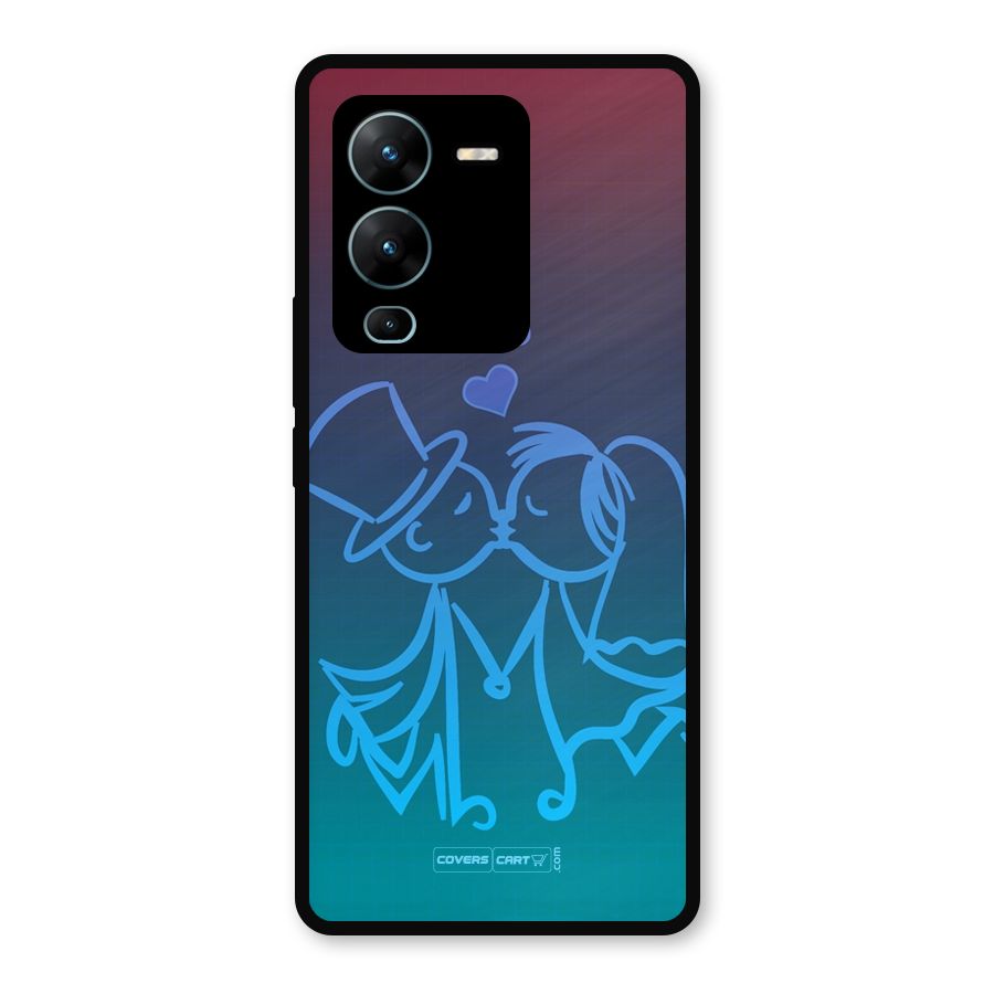 Cute Love Metal Back Case for Vivo V25 Pro