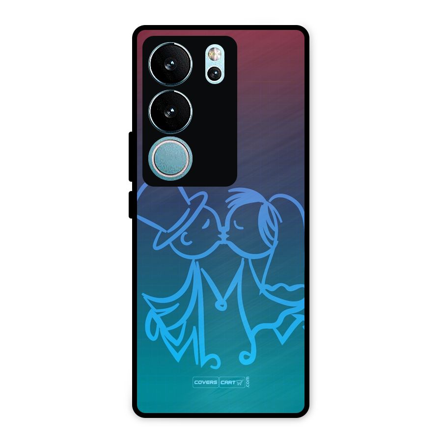 Cute Love Metal Back Case for Vivo V29 Pro