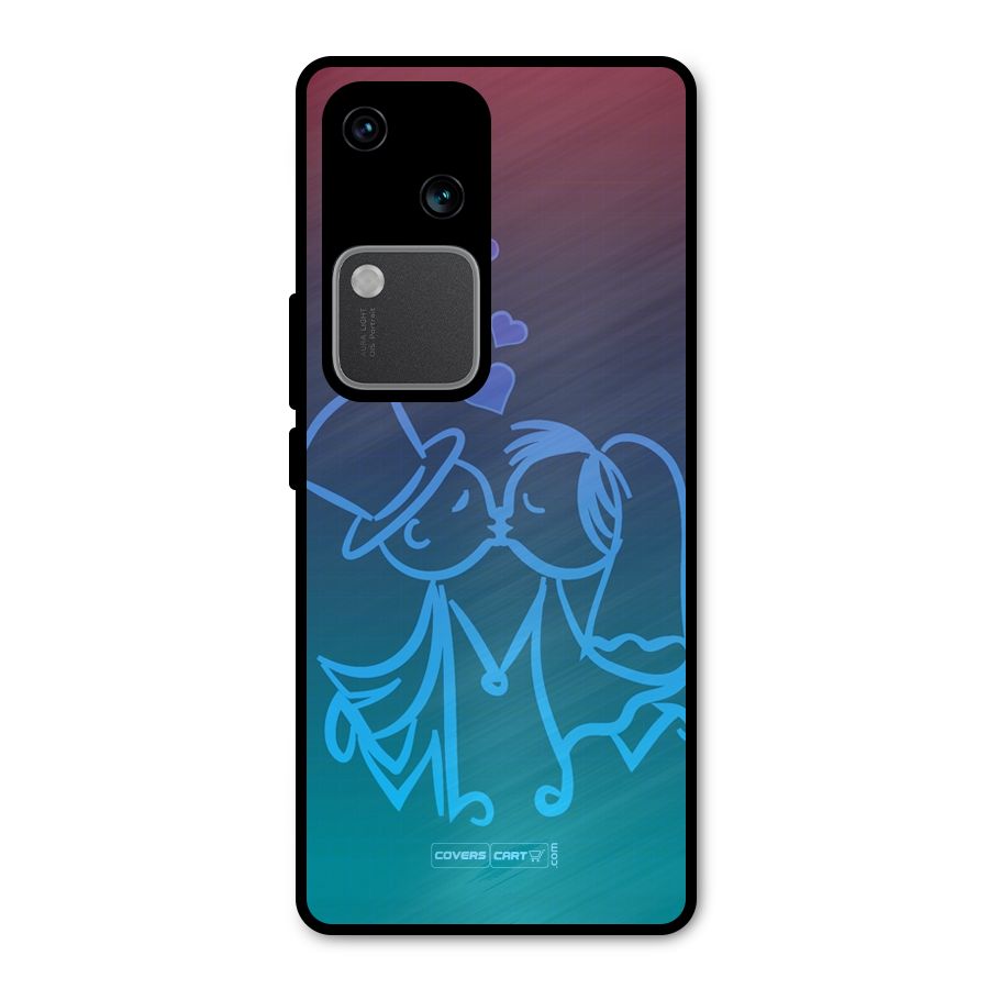 Cute Love Metal Back Case for Vivo V30 Pro