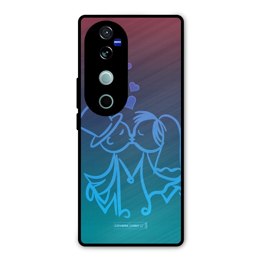 Cute Love Metal Back Case for Vivo V40 Pro