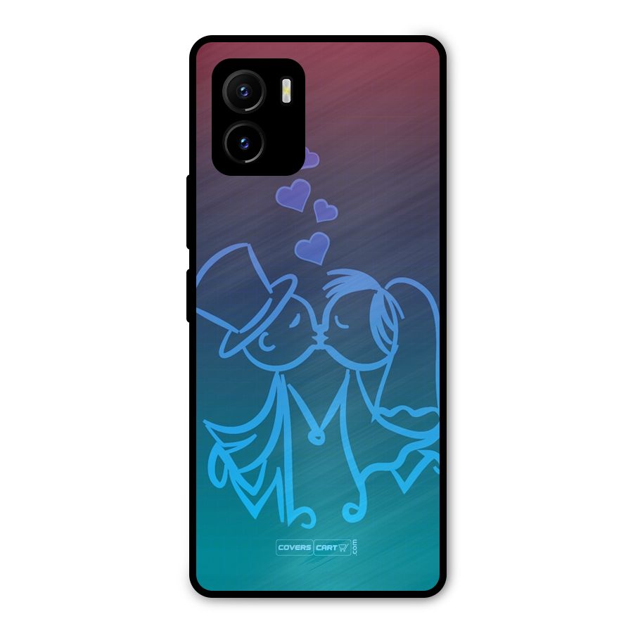 Cute Love Metal Back Case for Vivo Y15s