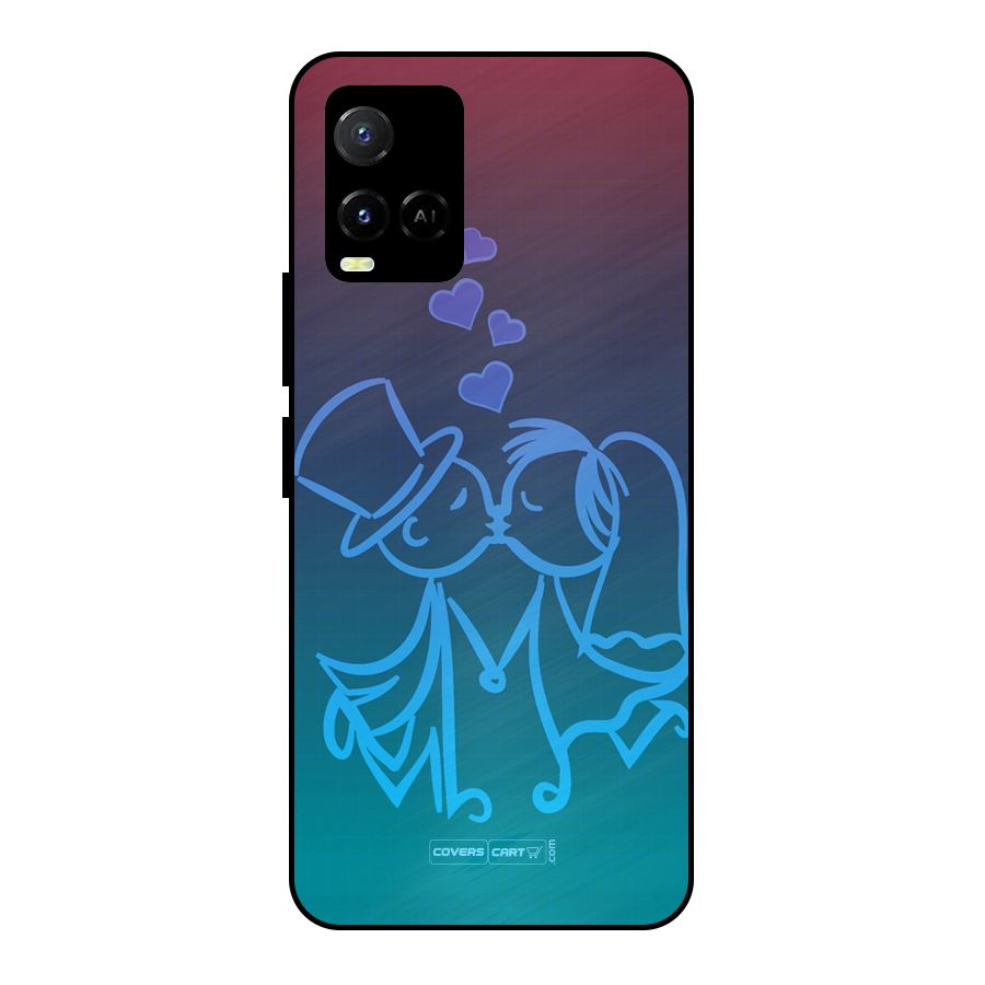 Cute Love Metal Back Case for Vivo Y21A