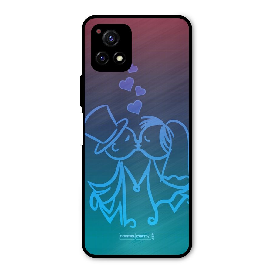 Cute Love Metal Back Case for Vivo Y72 5G