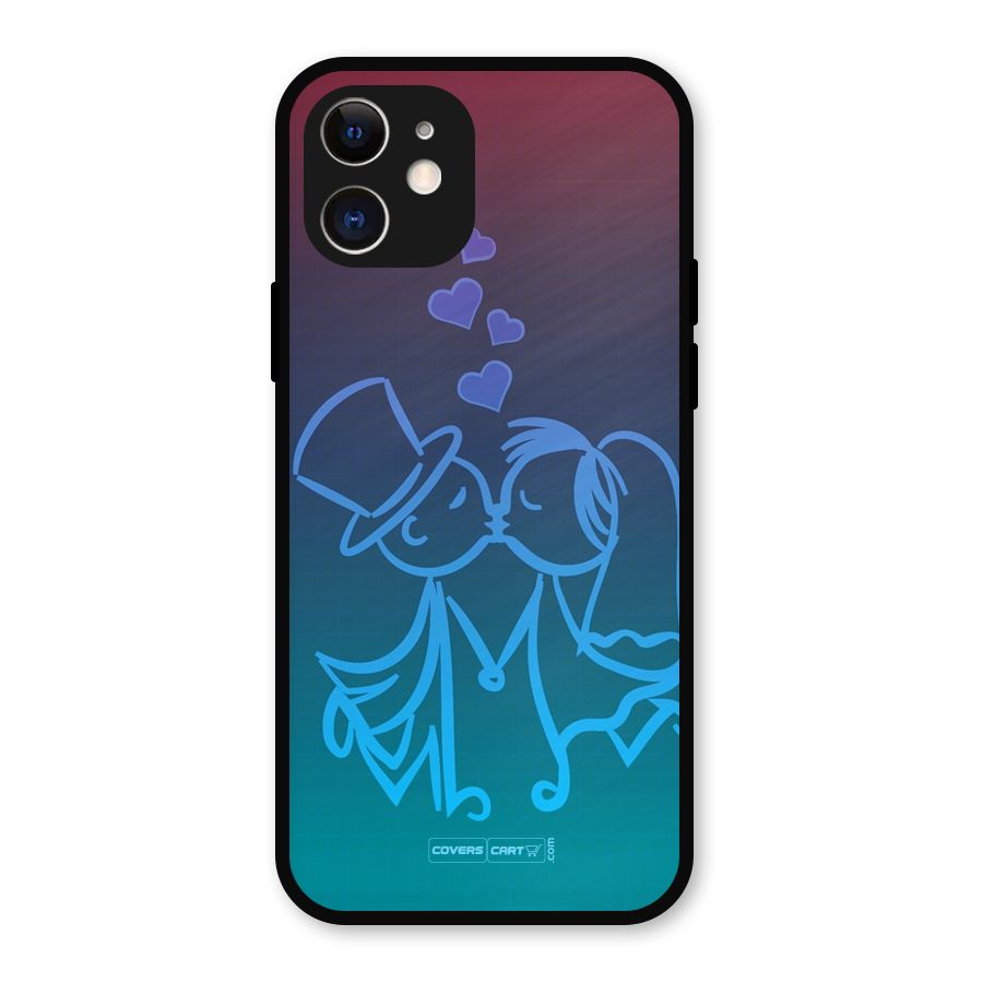 Cute Love Metal Back Case for iPhone 12