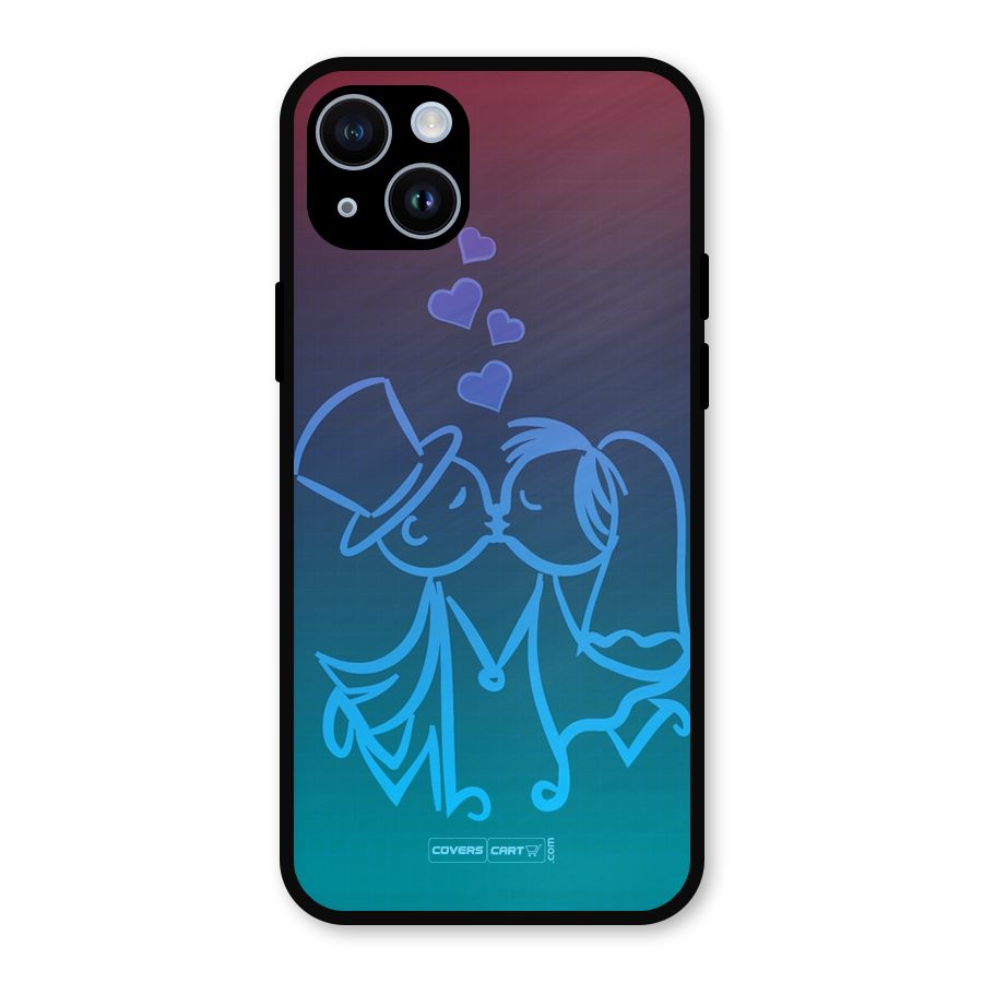 Cute Love Metal Back Case for iPhone 14