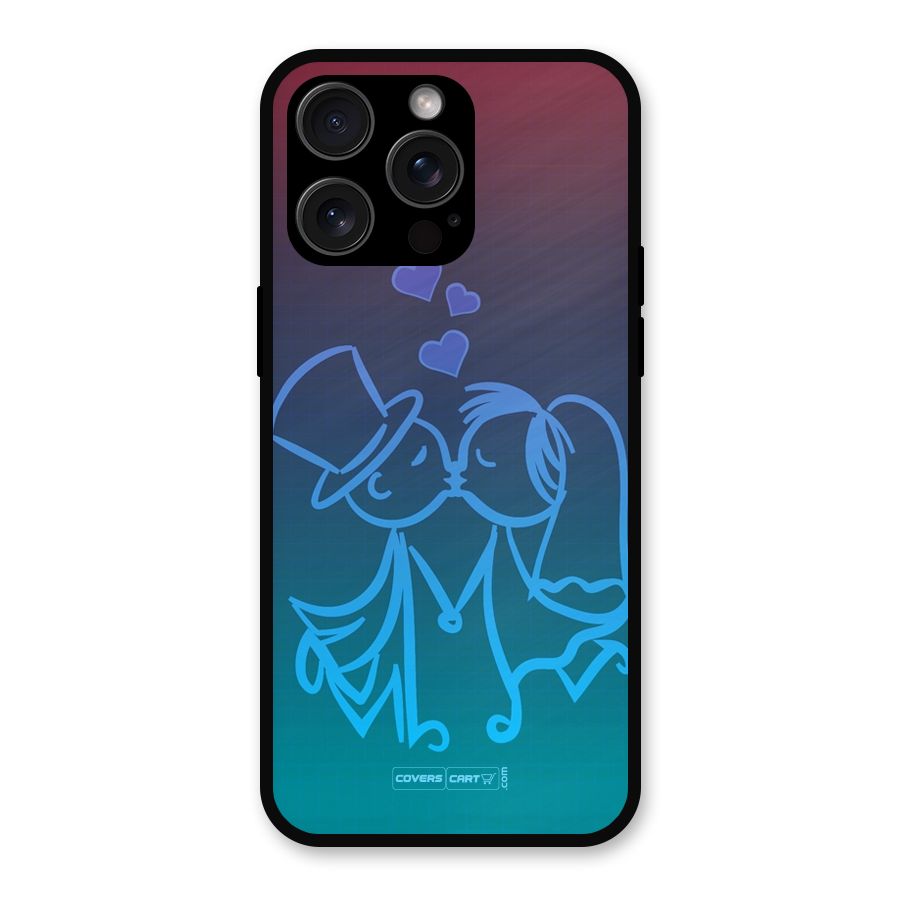Cute Love Metal Back Case for iPhone 15 Pro Max