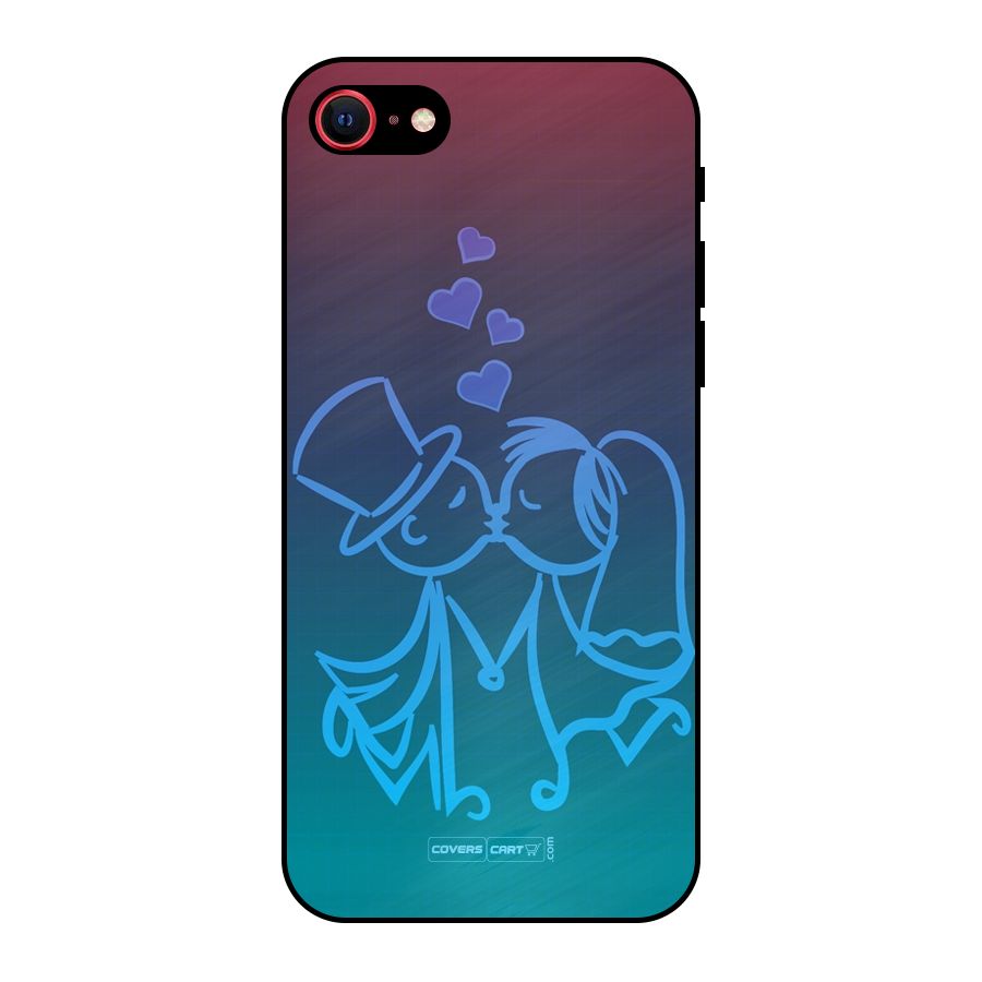 Cute Love Metal Back Case for iPhone SE 2020