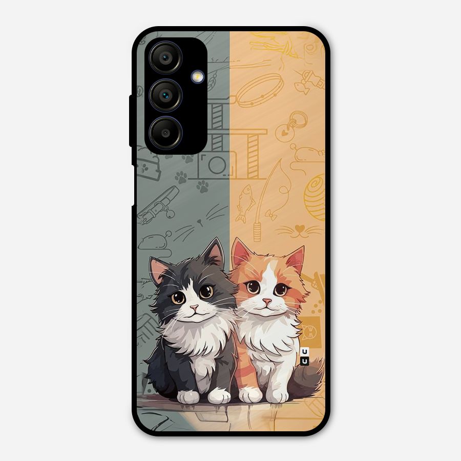 Cute Lovely Cats Metal Back Case for Galaxy A15 5G
