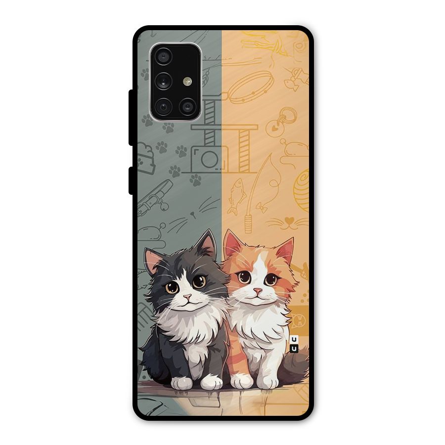 Cute Lovely Cats Metal Back Case for Galaxy A71