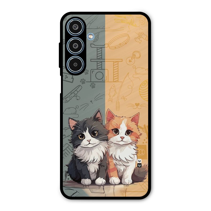 Cute Lovely Cats Metal Back Case for Galaxy M35