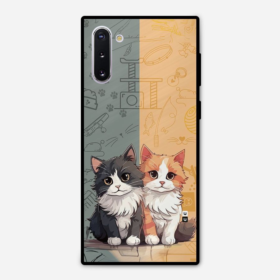 Cute Lovely Cats Metal Back Case for Galaxy Note 10