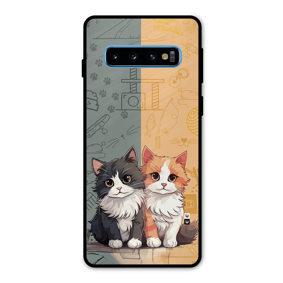 Cute Lovely Cats Metal Back Case for Galaxy S10