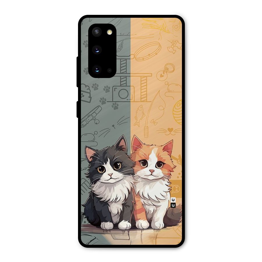 Cute Lovely Cats Metal Back Case for Galaxy S20