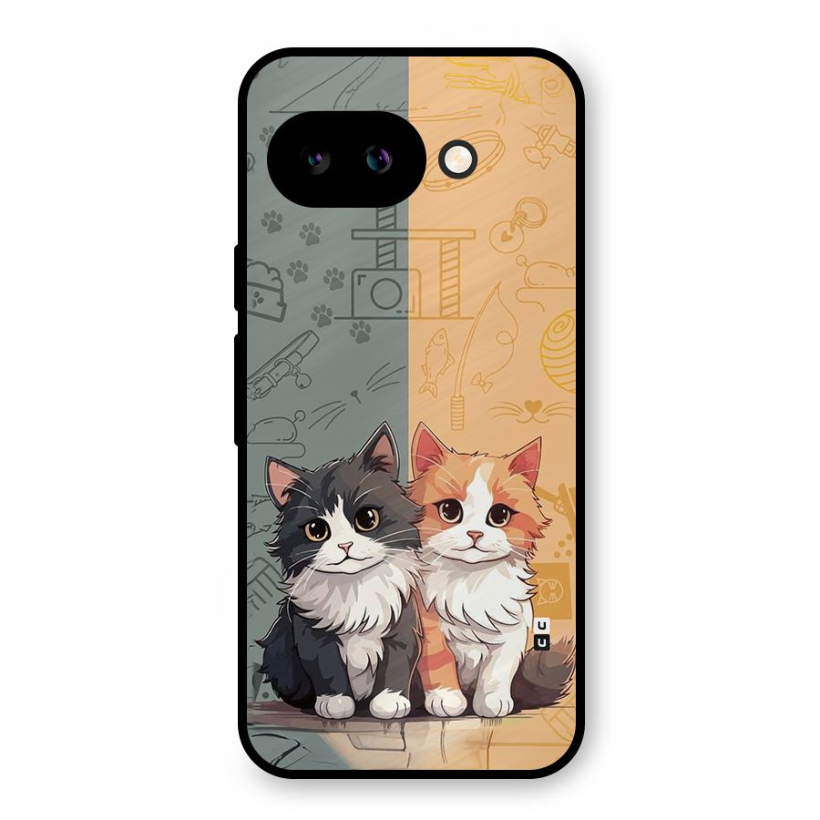 Cute Lovely Cats Metal Back Case for Google Pixel 9a