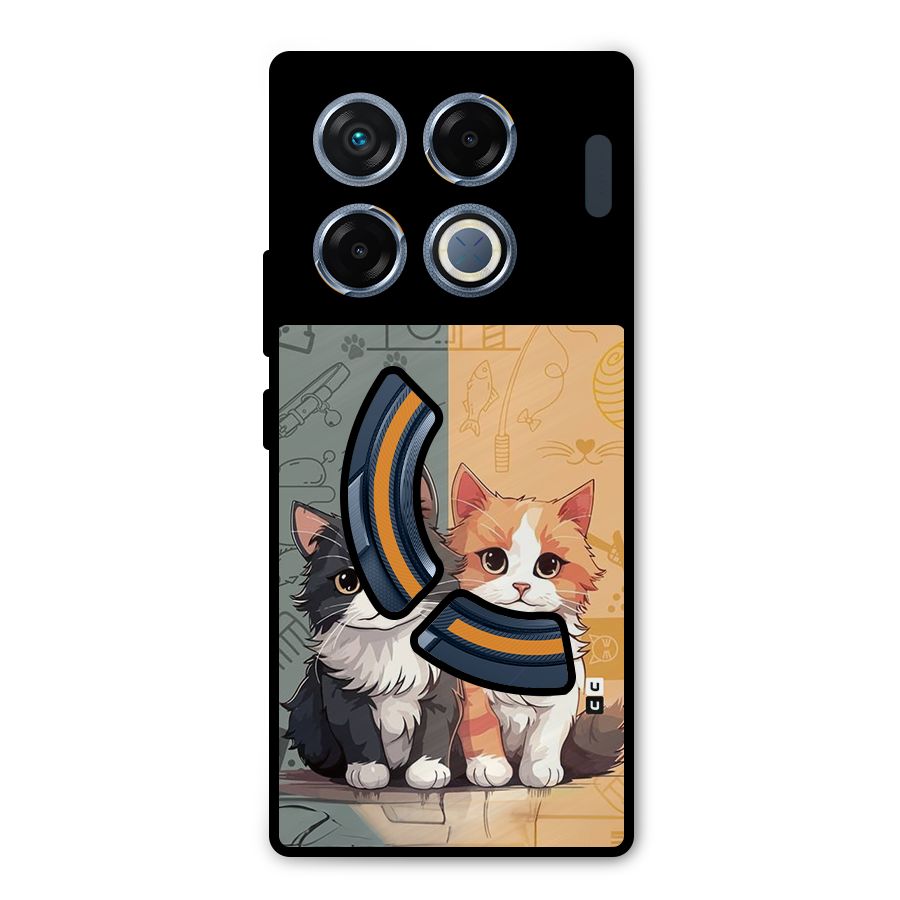 Cute Lovely Cats Metal Back Case for Infinix GT 20 Pro