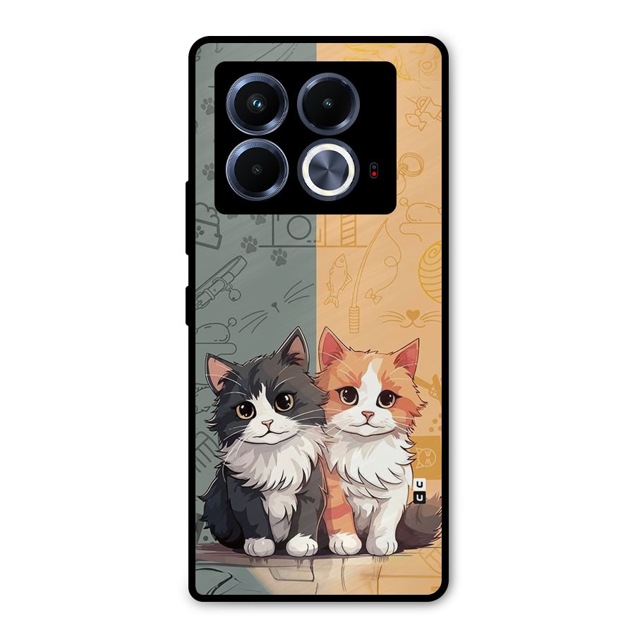 Cute Lovely Cats Metal Back Case for Infinix Note 40 5G